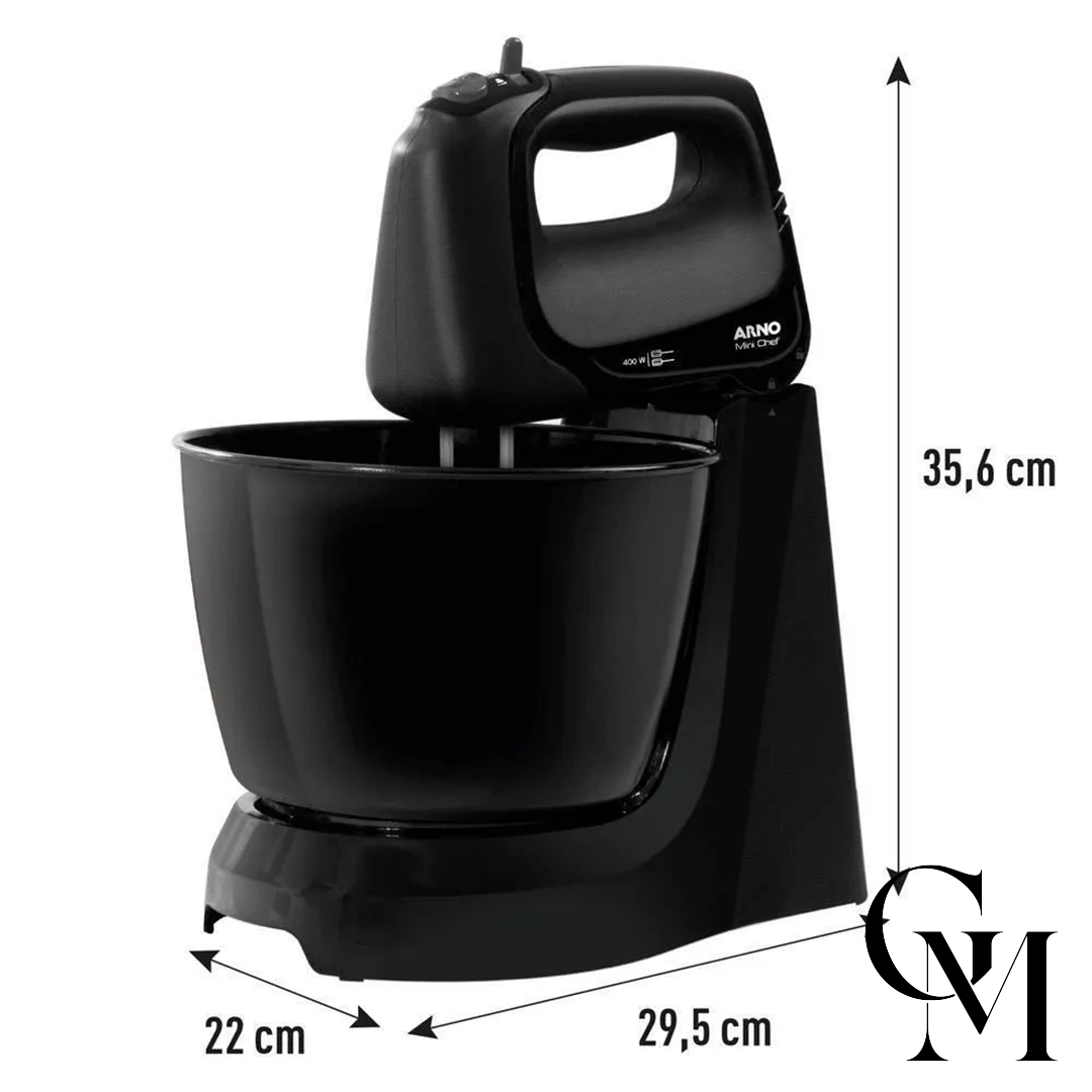 Batedeira Arno Mini Chef Portátil 400W Preto - Imagem 3