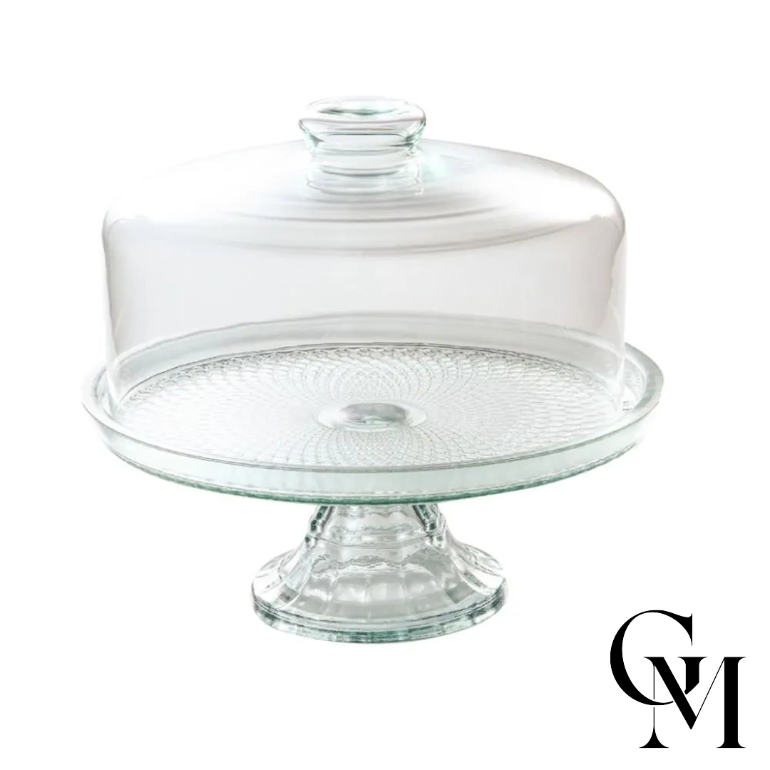 Boleira Com Pé E Tampa Vidro Vitazza 28Cm - Transparente