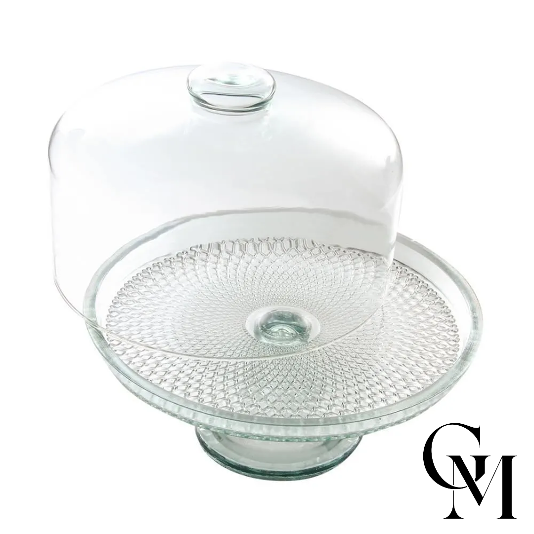 Boleira Com Pé E Tampa Vidro Vitazza 28Cm - Transparente - Imagem 2