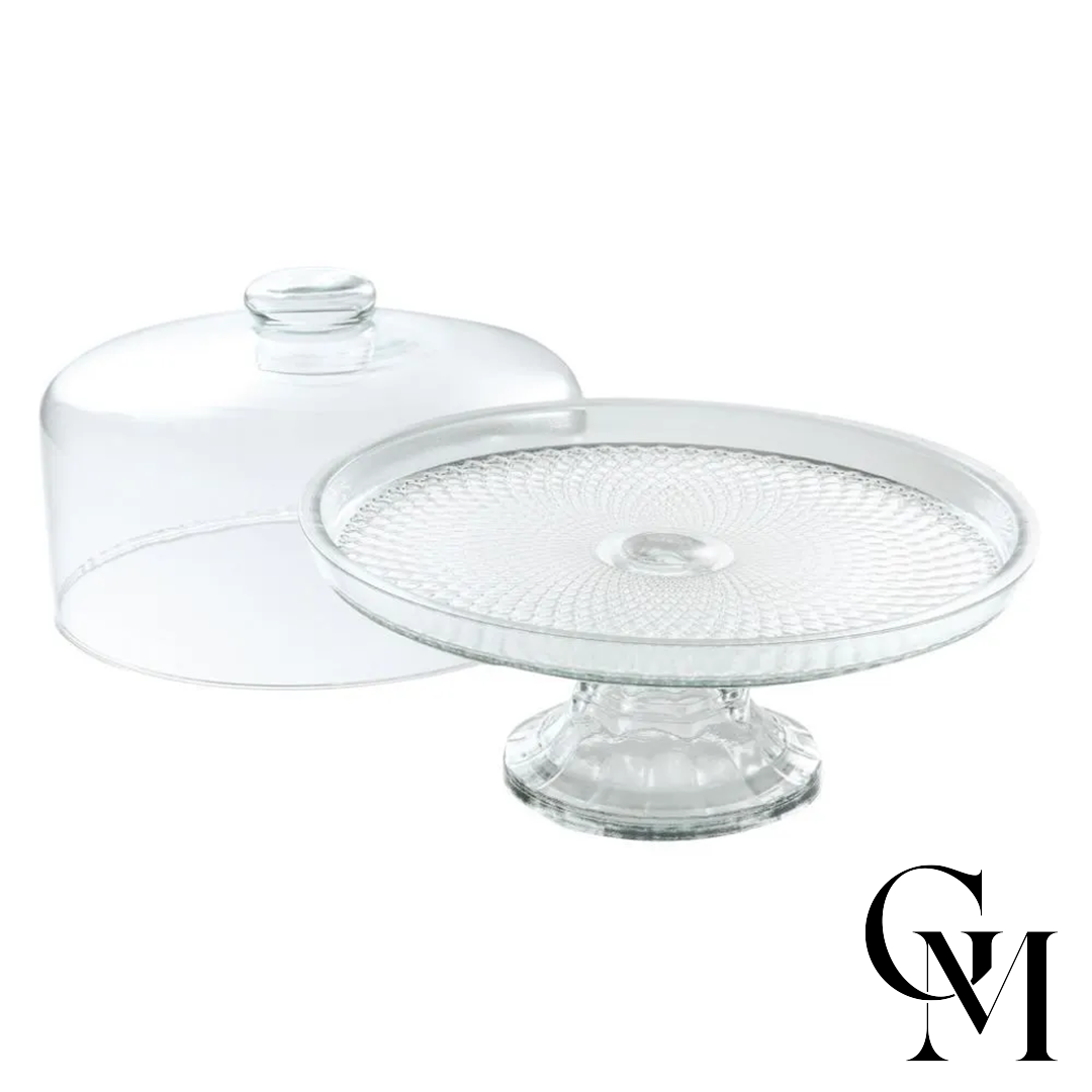 Boleira Com Pé E Tampa Vidro Vitazza 28Cm - Transparente - Imagem 3
