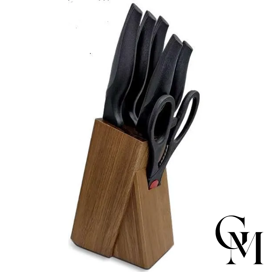 Conjunto Facas 7Pcs C/Cepo Cross