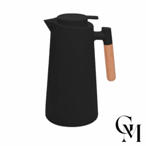 Garrafa Térmica Com Cabo De Madeira Escandinávia 1 Litro - Preto