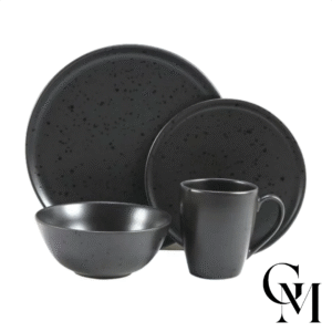 Jogo De Jantar Cerâmica Naturalle Havan Casa 16 Peças - Preto