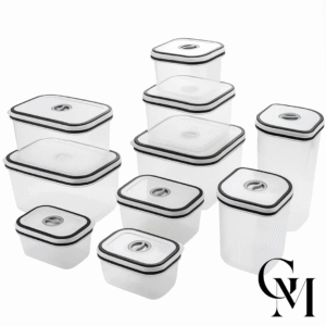 Jogo De Potes Herméticos Electrolux 10 Peças - Cinza e Branco