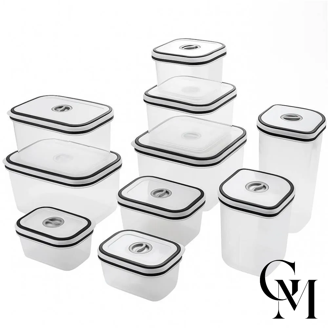 Jogo De Potes Herméticos Electrolux 10 Peças - Cinza e Branco