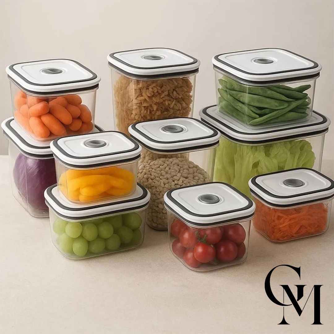 Jogo De Potes Herméticos Electrolux 10 Peças - Cinza e Branco - Imagem 2