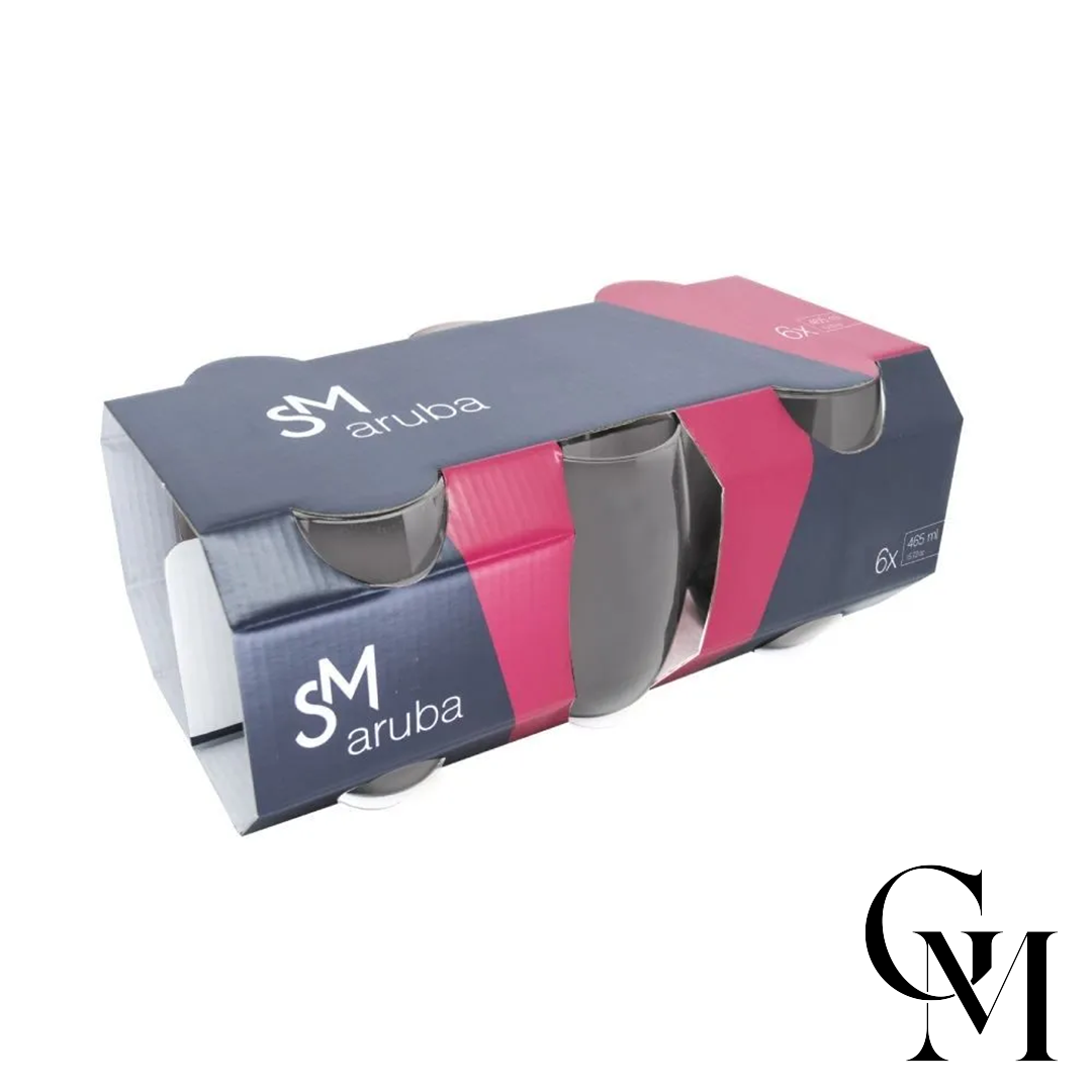Jogo de Copos Aruba Sm Nadir 465Ml 6 Peças - Fume - Imagem 2